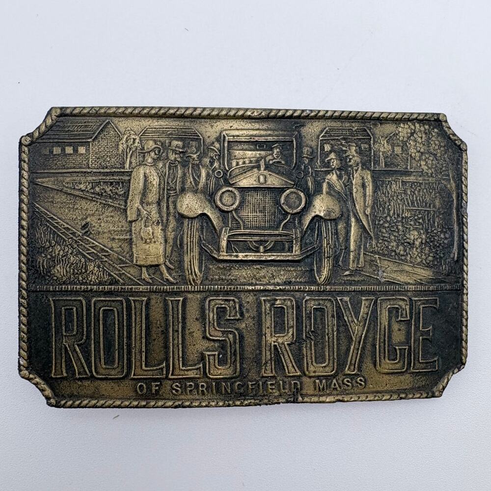 Heavy Brass Rolls Royce of Springfield, MA Belt Buckle